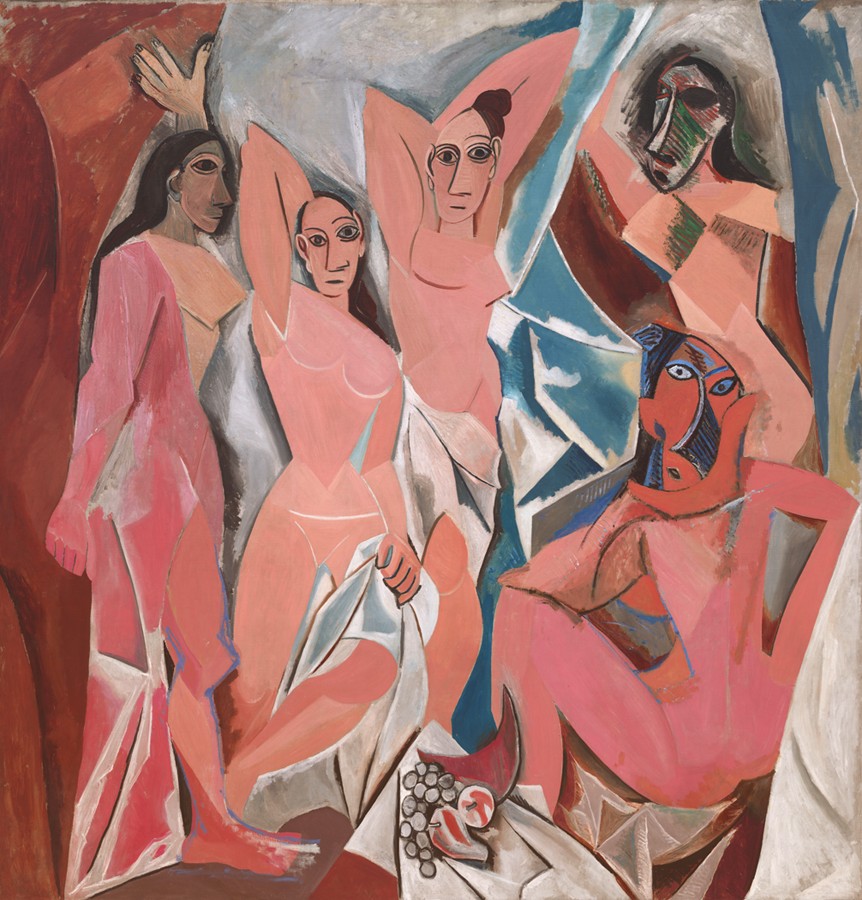 Figure 22-1: Les Demoiselles d’Avignon is Picasso’s Crossing-of-the-Rubicon painting. It both announced and triggered the abstract art revolution.